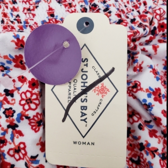 Saint John's Bay Women's Skirt Stretchy Casual Floral Red White Plus Size 4X NWT - Picture 13 of 13